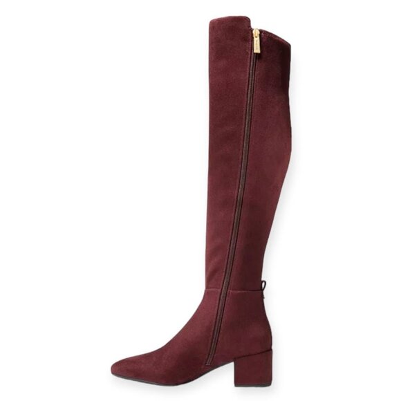 MICHAEL MICHAEL KORS BRADEN Women's Block Heels Knee High Boots Merlot Size 7 - Picture 3 of 8